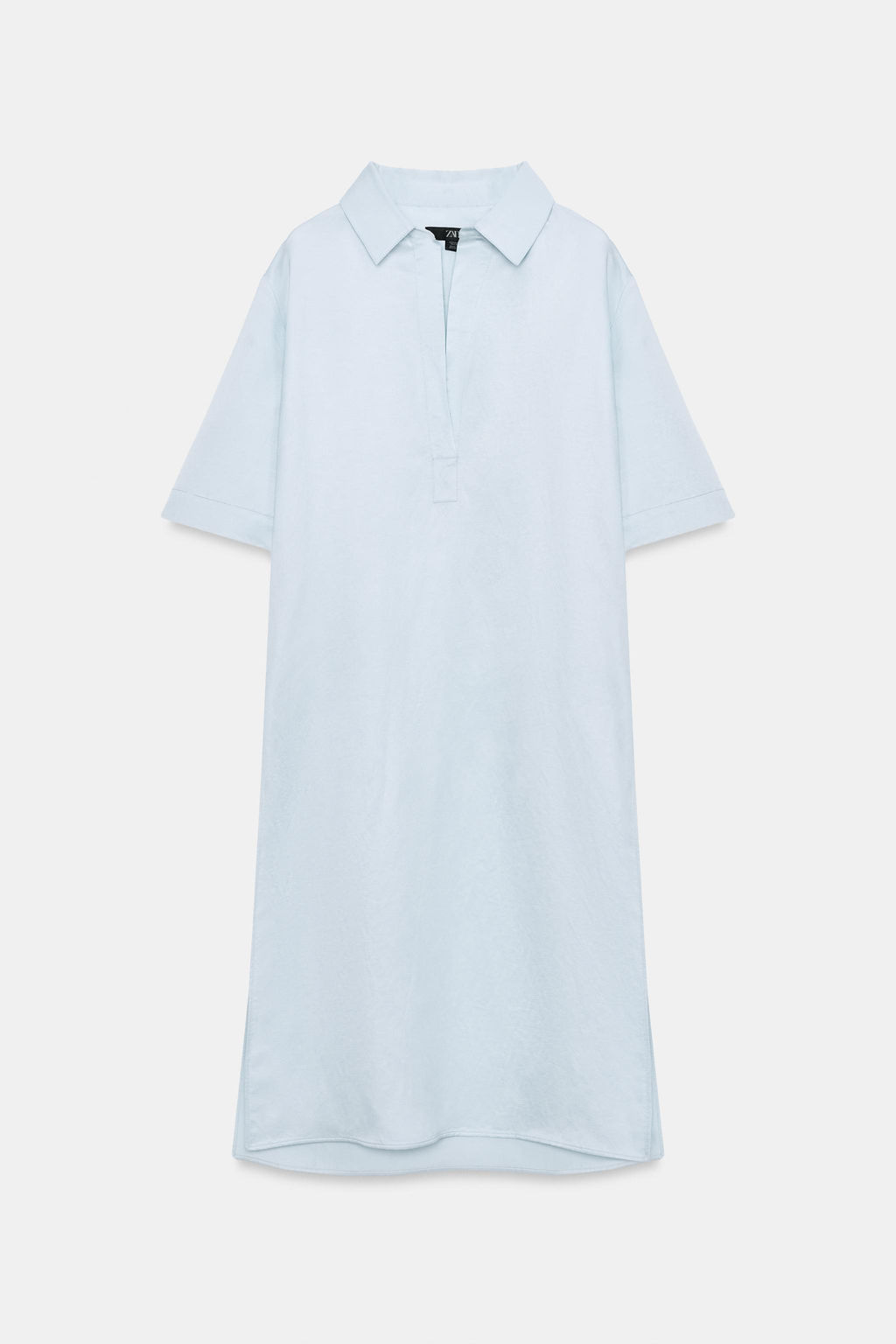 CAMISA T?NICA CON LINO ZW COLLECTION / Azul claro - Zara фото 4
