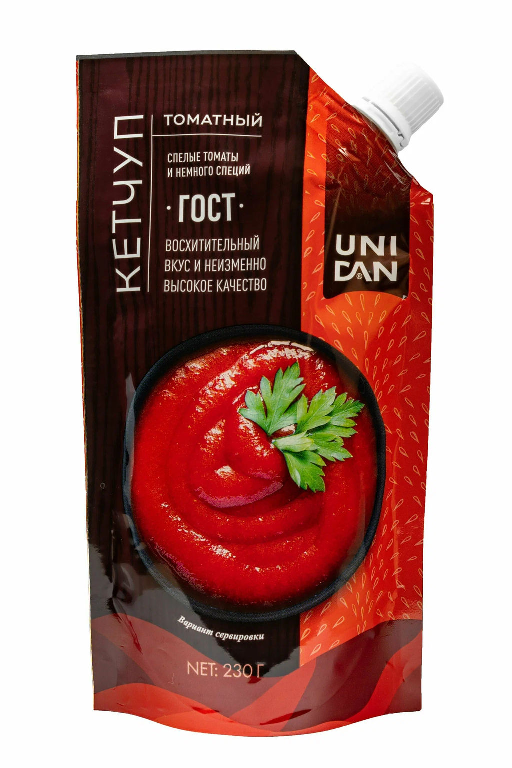 Кетчуп Томатный UNI DAN 230г дой-пак