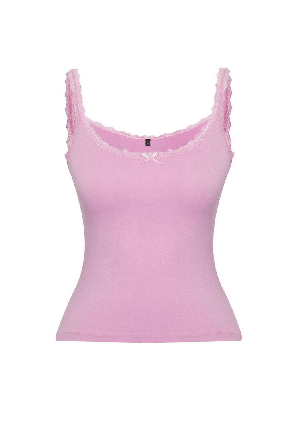 Pembe Fitted/Vucuda Oturan Dantel ve Fiyonk Detayl? Esnek Orme Bluz TWOSS25BZ00150