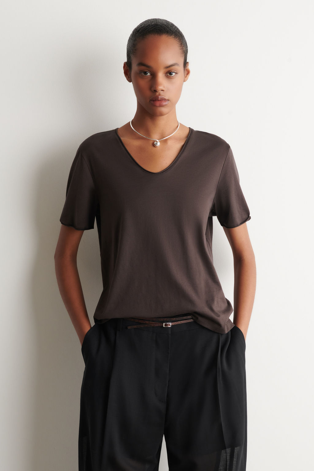 CAMISETA ALGOD?N LIGERO CUELLO EN U - H&m фото 3