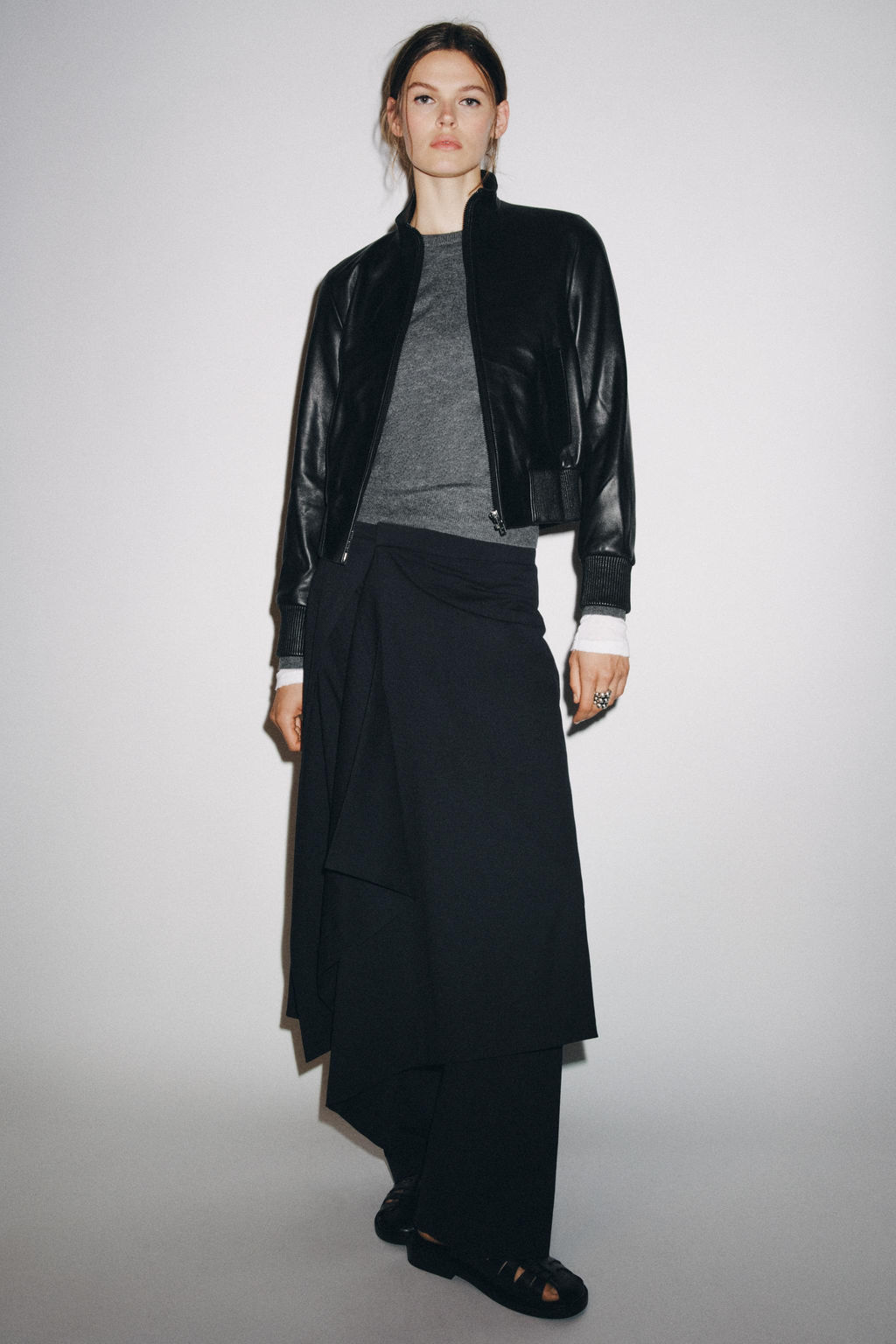 LIMITED EDITION ZW COLLECTION LEATHER BOMBER JACKET