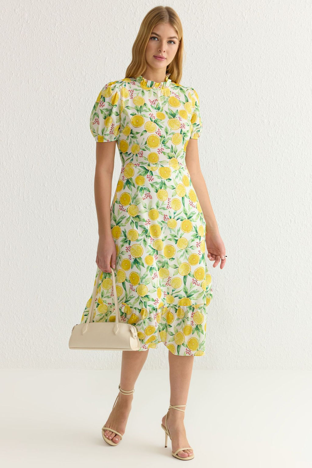 TRENDYOLMILLA Ac?k Mavi Cicekli A Kesim F?rf?rl? Midi Dokuma Elbise TWOSS20EL0894  фото 25