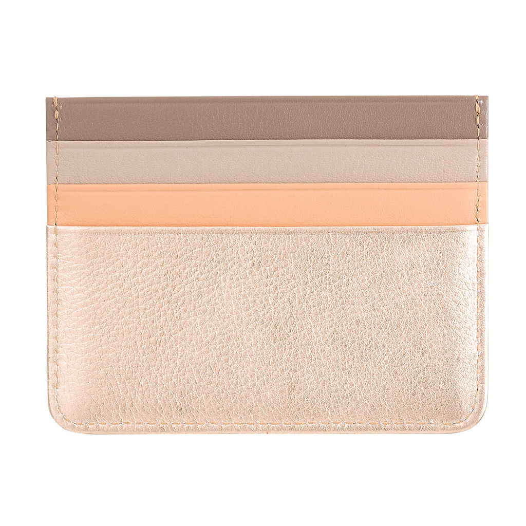 Итальянский кожаный кардхолдер DuDu серии Svalbard | золотистый