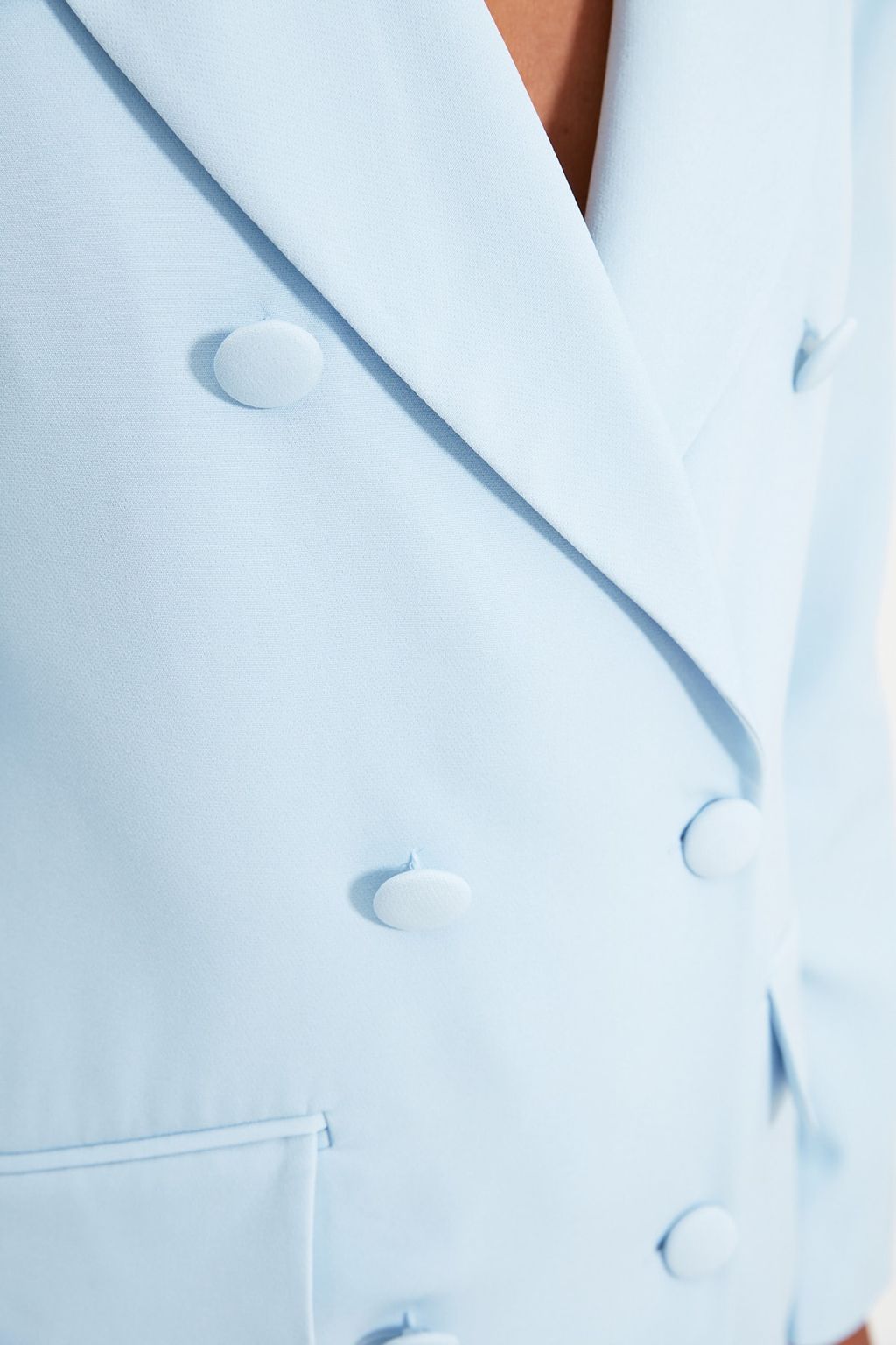 Ac?k Mavi Regular Astarl? Dokuma Blazer Ceket TWOSS21CE0137