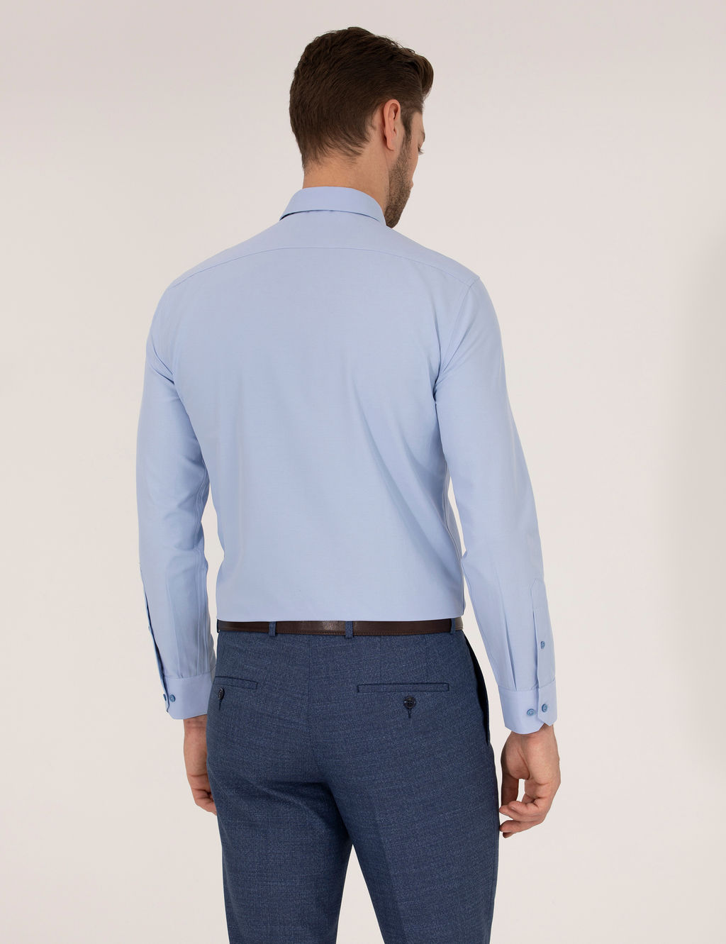 Mavi Slim Fit Uzun Kollu Klasik G_mlek