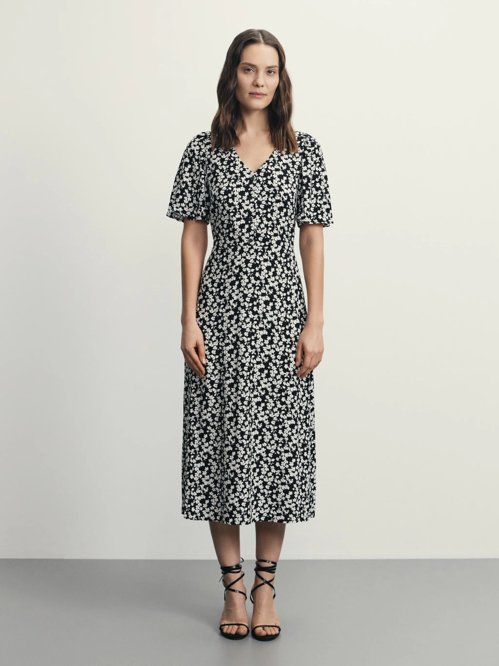 Платье миди с принтом из вискозы / Zarina  фото 3