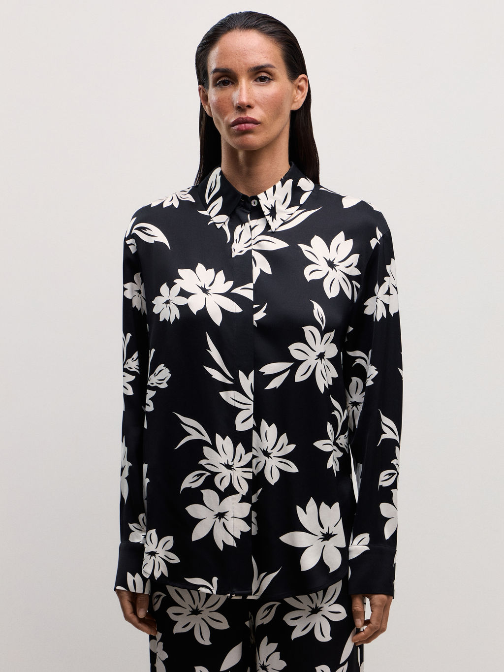 Рубашка из вискозы с длинным рукавом / Zarina  фото 5