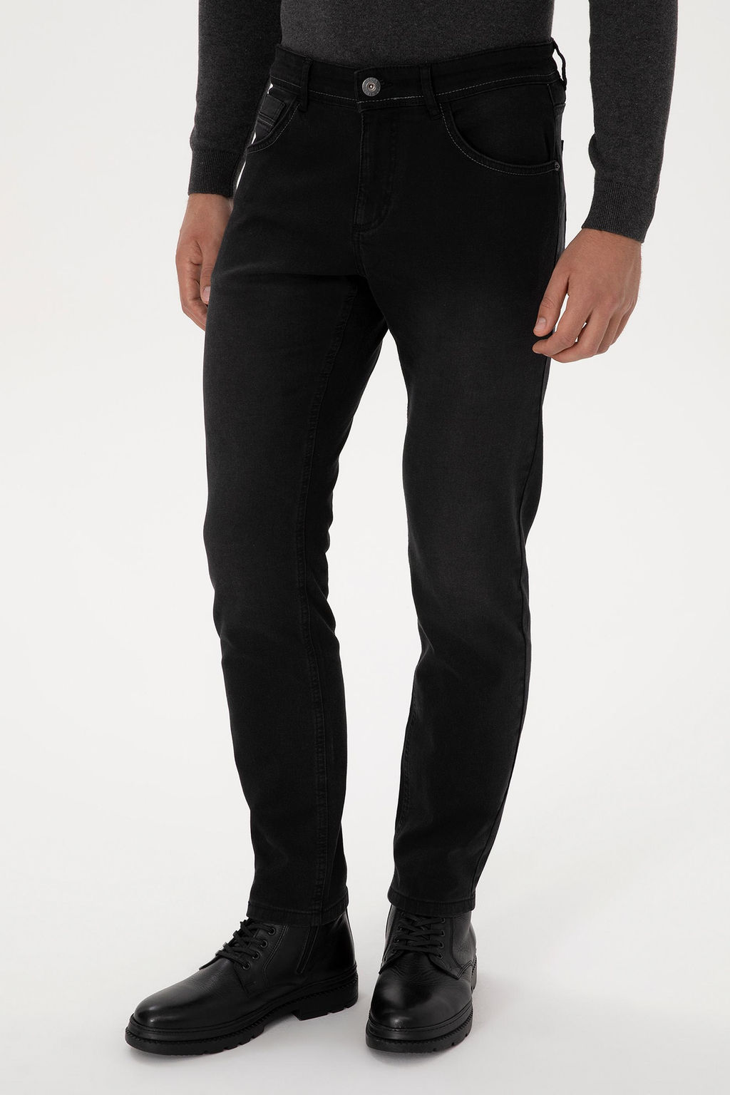 Erkek Siyah Slim Fit Jean Pantolon