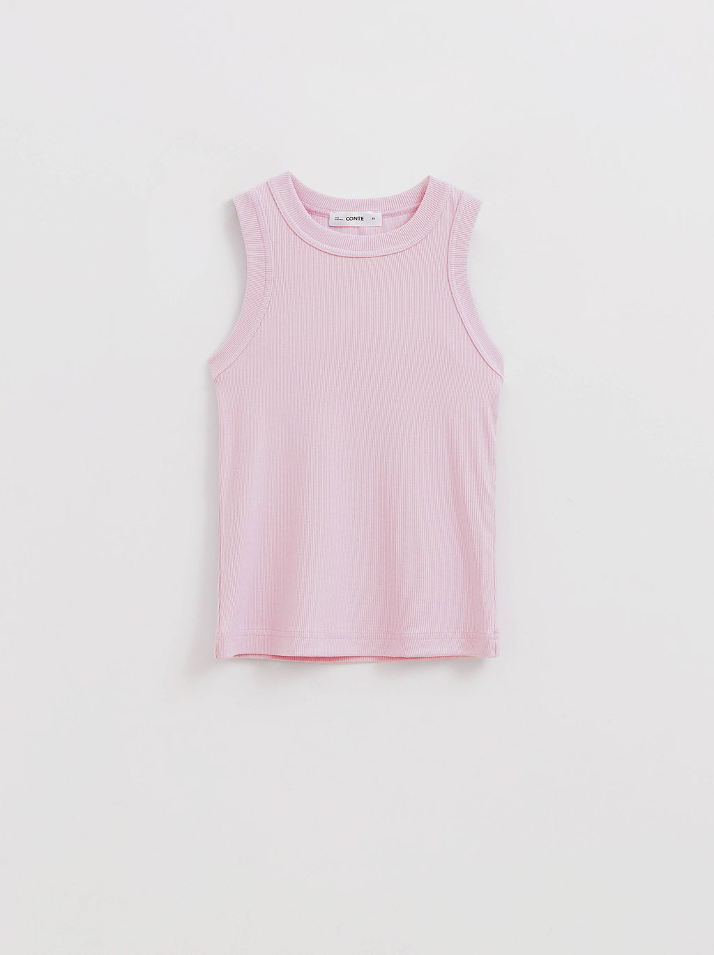 CONTE Базовый топ из вискозы в рубчик без рукавов LD 2846 pink diamond - Conte elegant фото 5