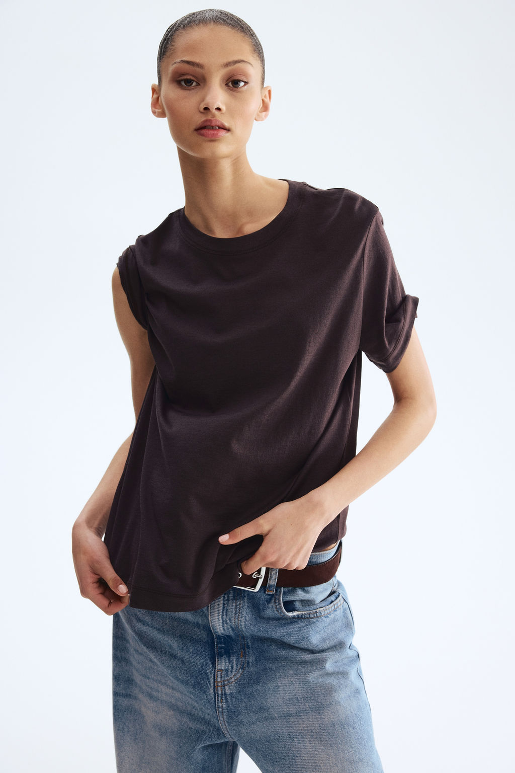Camiseta en mezcla de seda - H&m фото 7