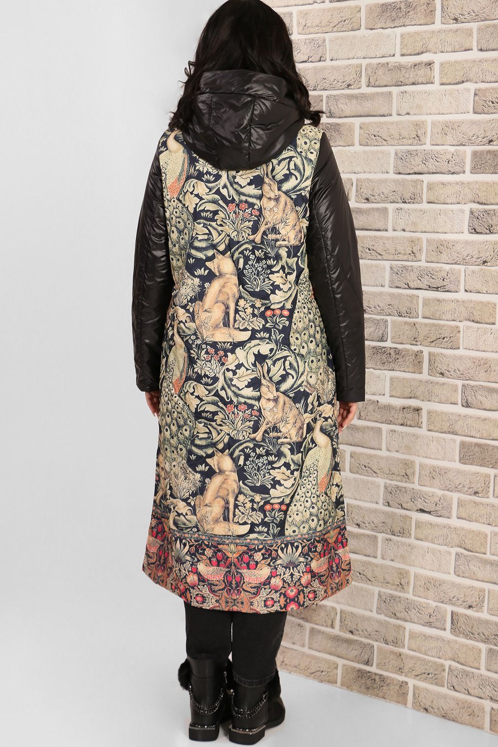 Пальто с рисунком на спине - Almond фото 3