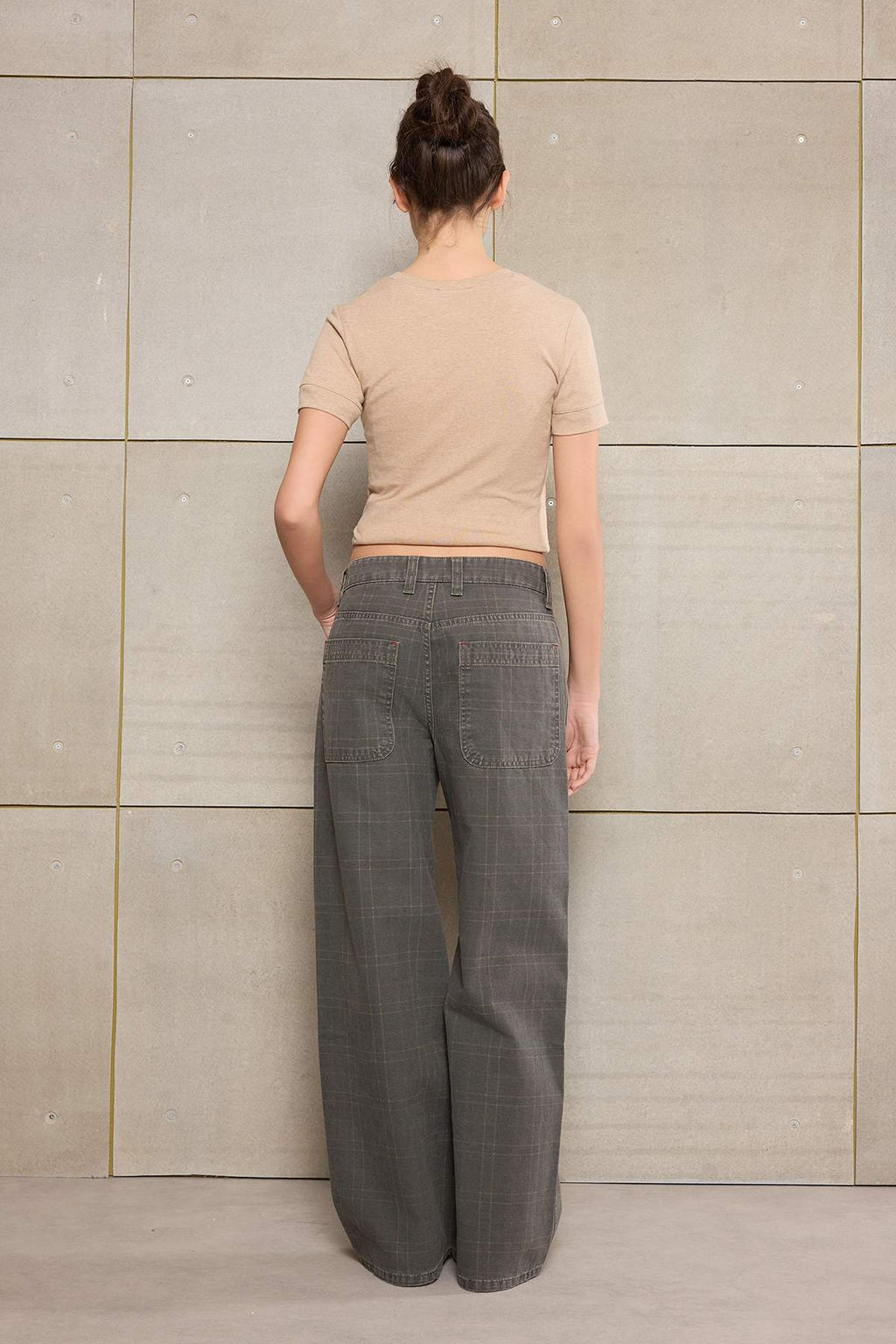 Cok Renkli Ekose Desenli Yuksek Bel %100 Pamuk Baggy Jeans TWOSS26JE00052 - Trendyolmilla фото 6