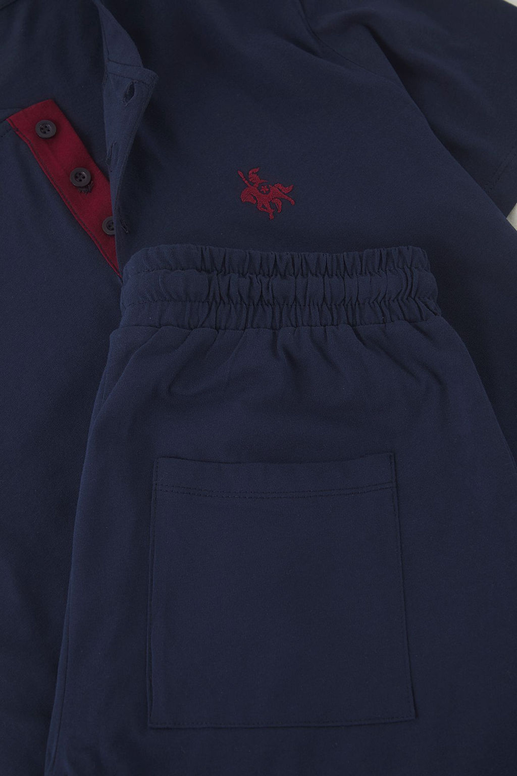 Trendyolmilla Man Lacivert Regular Nak?sl? Ceyizlik Sortlu Orme Pijama Tak?m? TMNSS25PT00079  фото 3