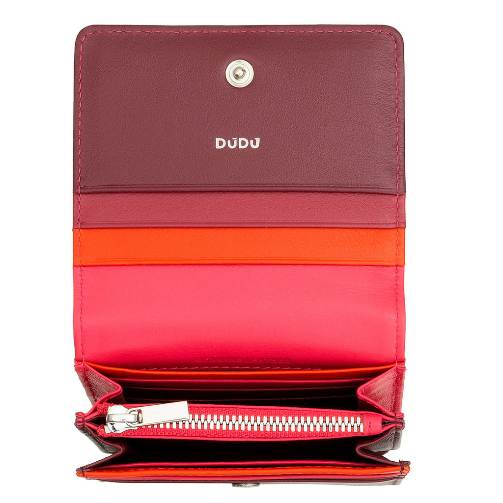 Итальянский кожаный кошелек DuDu серии Flores | малиновый - Dudubags фото 5