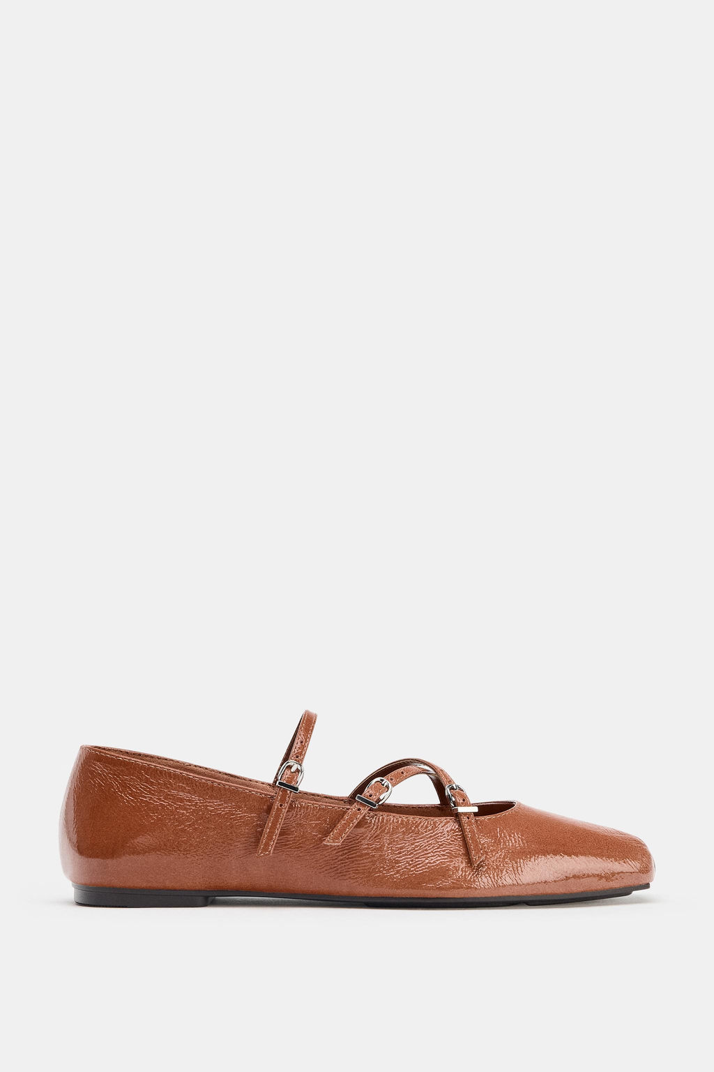 SQUARE TOE LEATHER BALLERINA - Zara фото 11