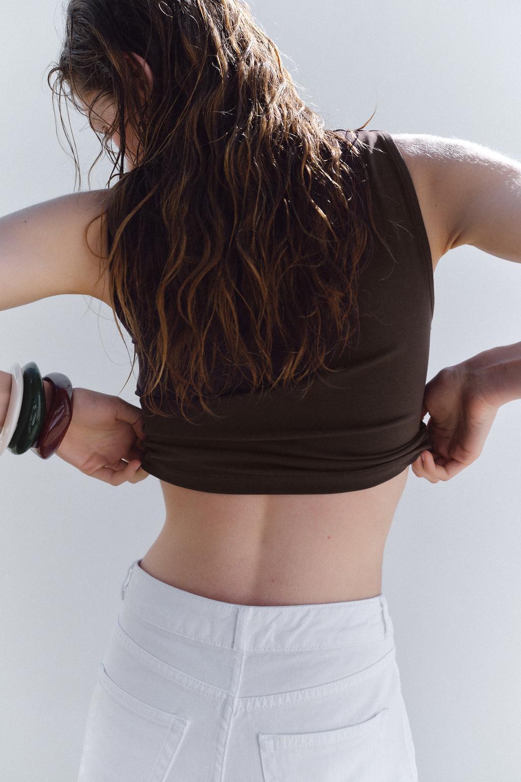 COTTON CROP TOP - Zara фото 32