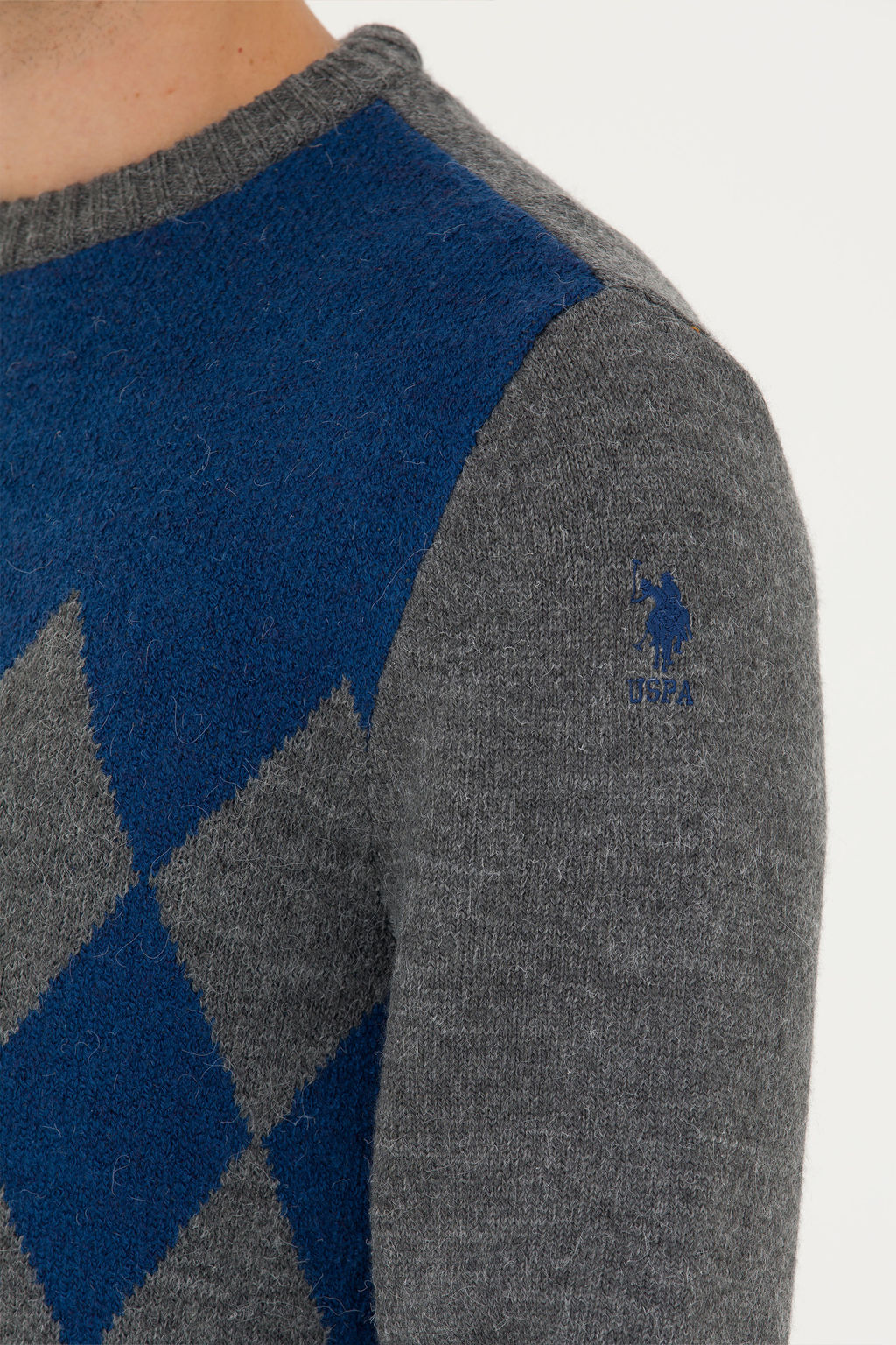 U. S. Polo Assn Мужской серый меланжевый свитер - U.s. polo assn фото 28