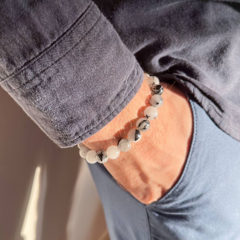 Браслет регулируемый из Кварца с включением Турмалина - Радуга самоцветов фото 2