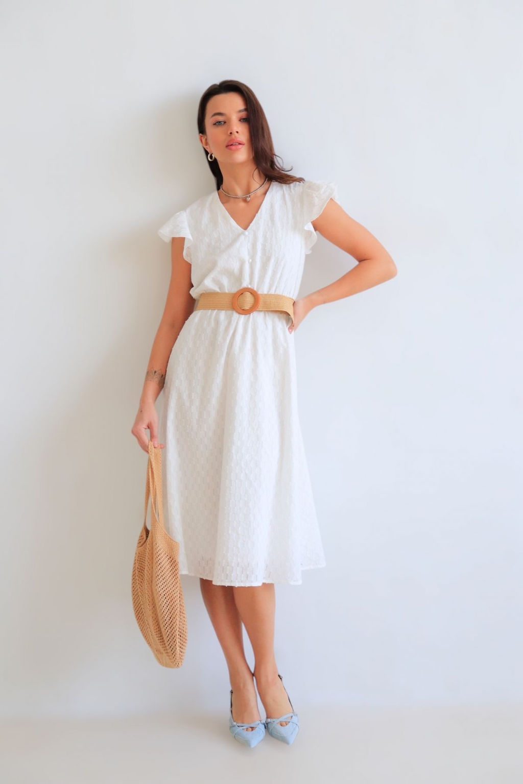 Martichelli Платье хлопковое белое  фото 6