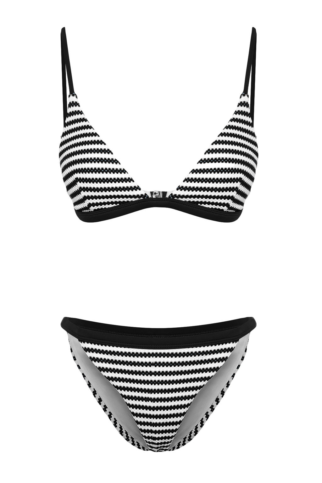 TRENDYOLMILLA Siyah-Beyaz Ucgen Dokulu Regular Bikini Tak?m? TBESS24BT00060  фото 6