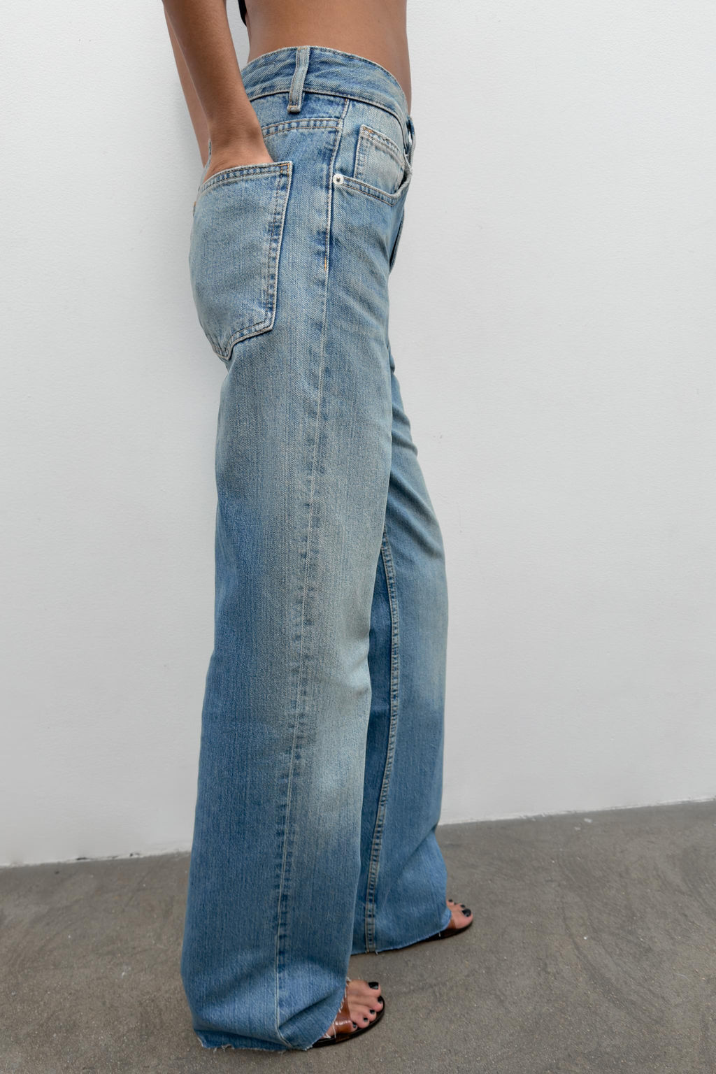 JEANS TRF WIDE LEG TIRO ALTO / Azul - Zara фото 3