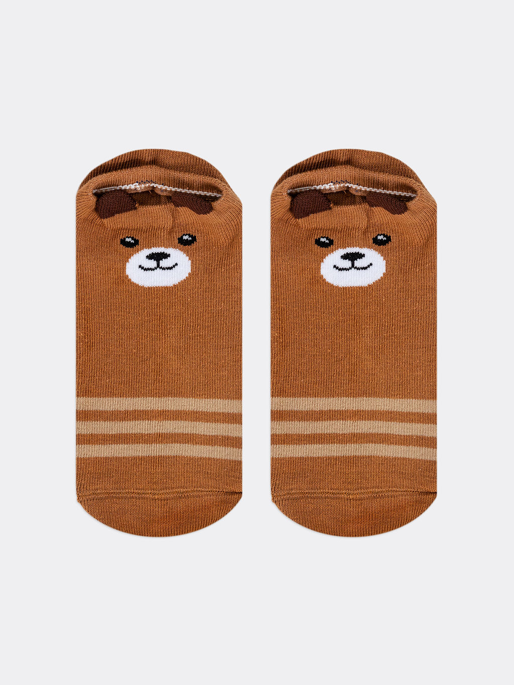 Цена за 5 пар! Носки детские коричневые с узором в виде медвежат