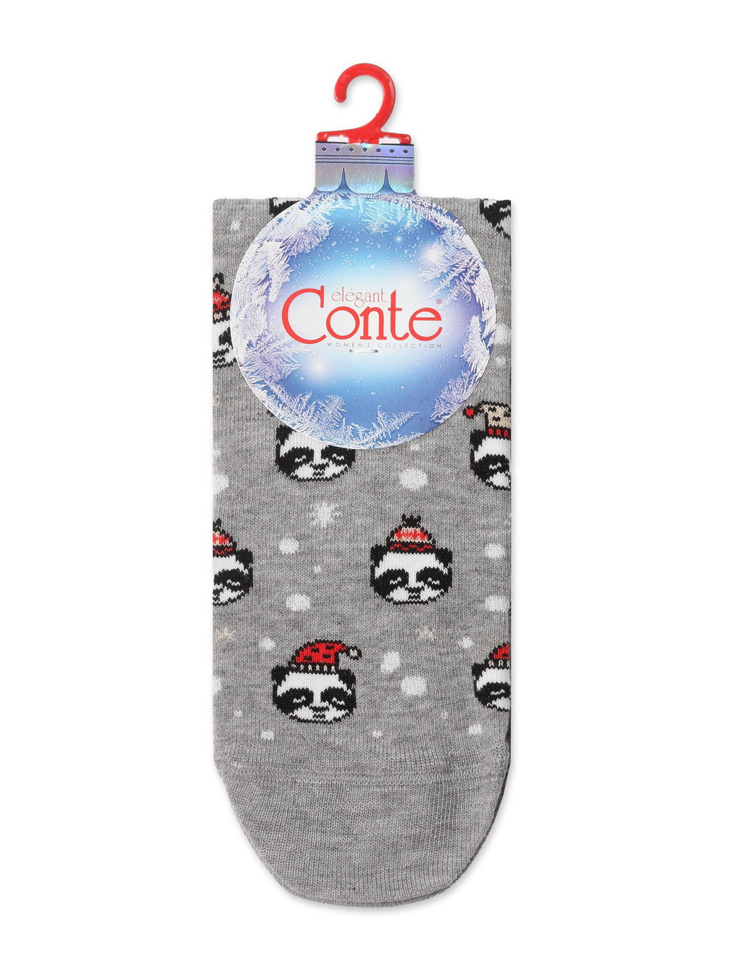 Цена за 2 пары. CONTE Новогодние носки с люрексом Xmas panda серый