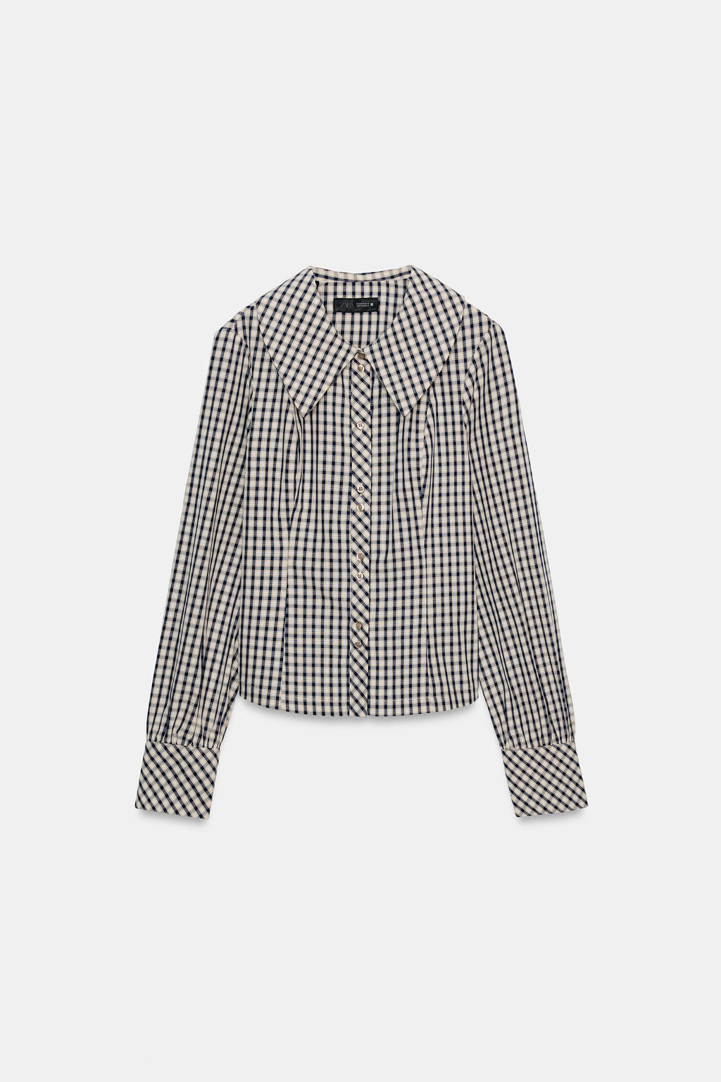 CHECK SHIRT WITH PETER PAN COLLAR - Zara фото 8