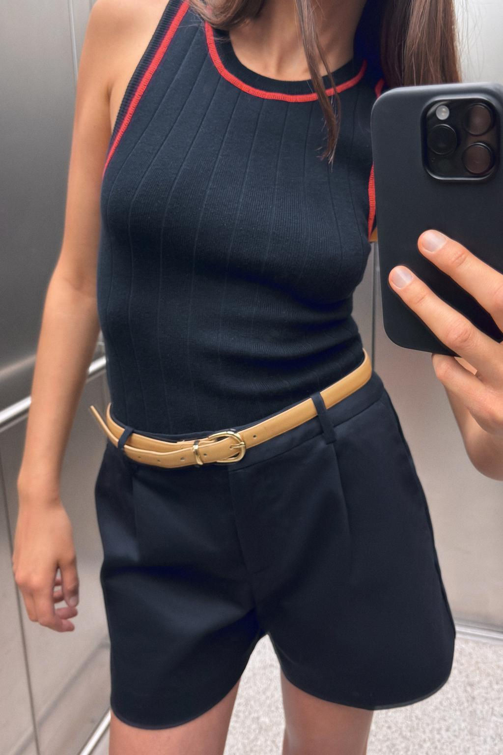 CONTRAST STITCH SLEEVELESS KNIT TOP - Zara фото 2
