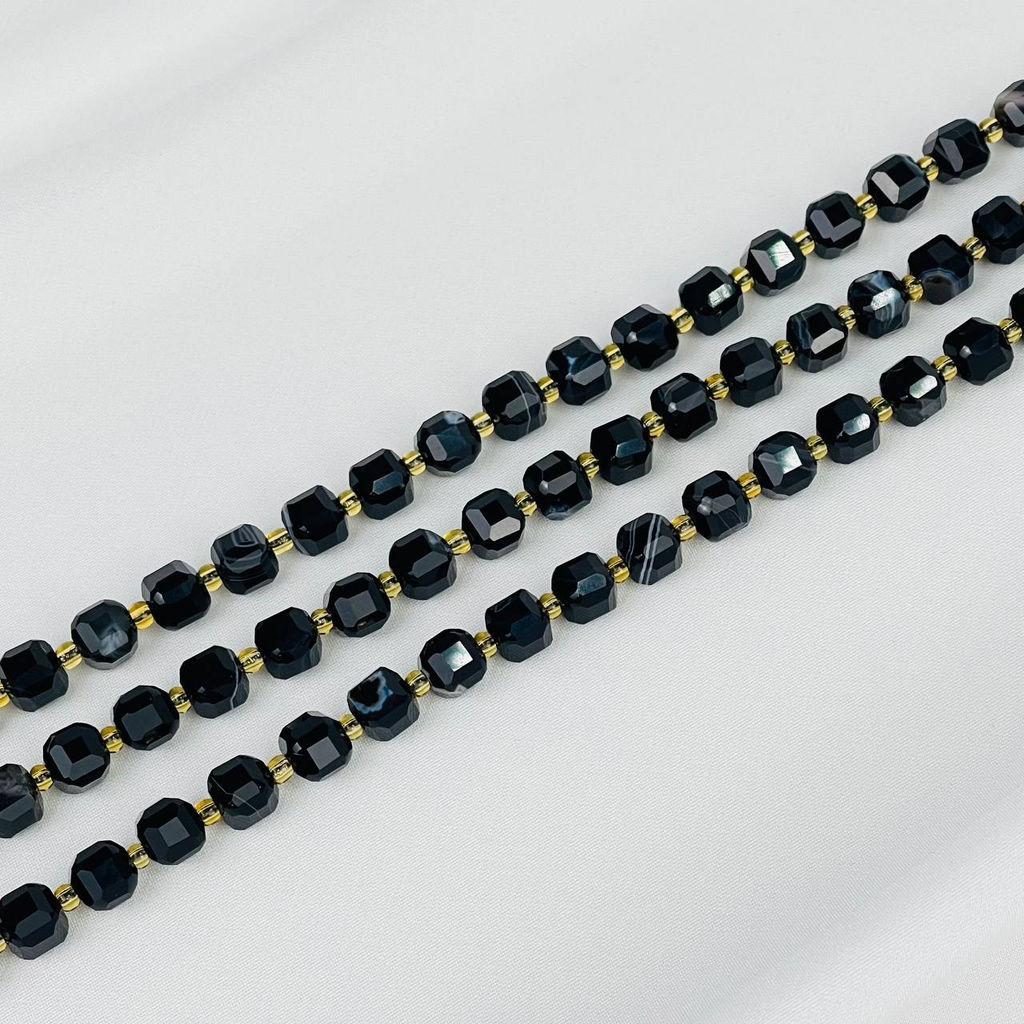 Бусины для украшений из полосатого Агата (42 бусины) 39 см