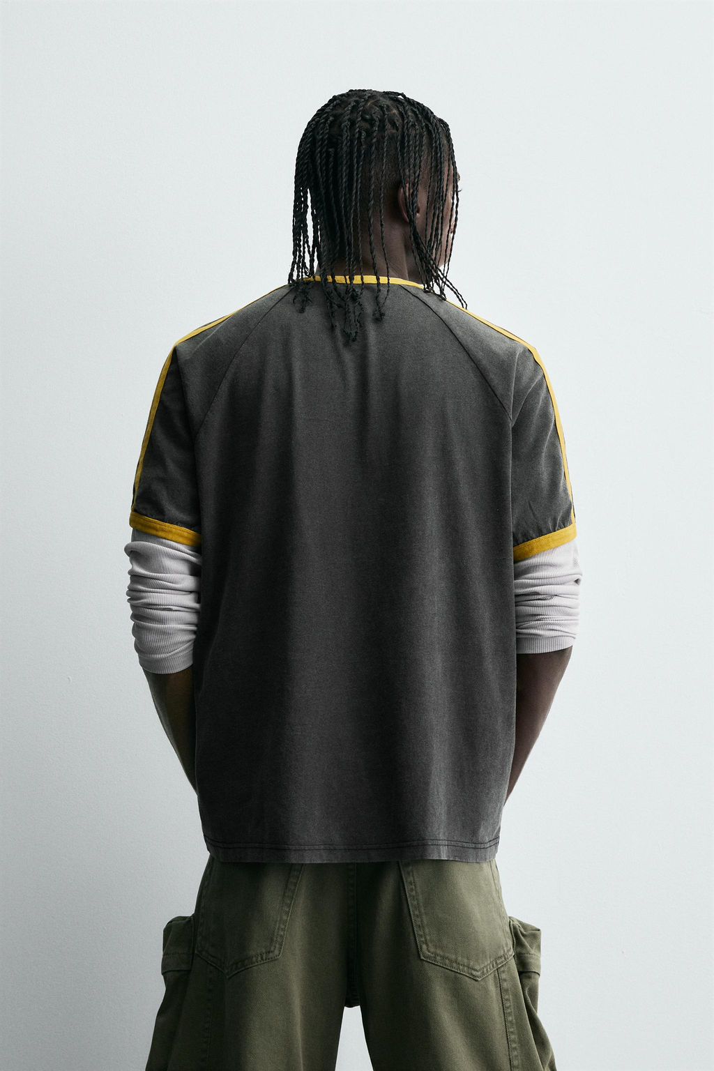 CONTRAST TEXT RIB T-SHIRT - Zara фото 3