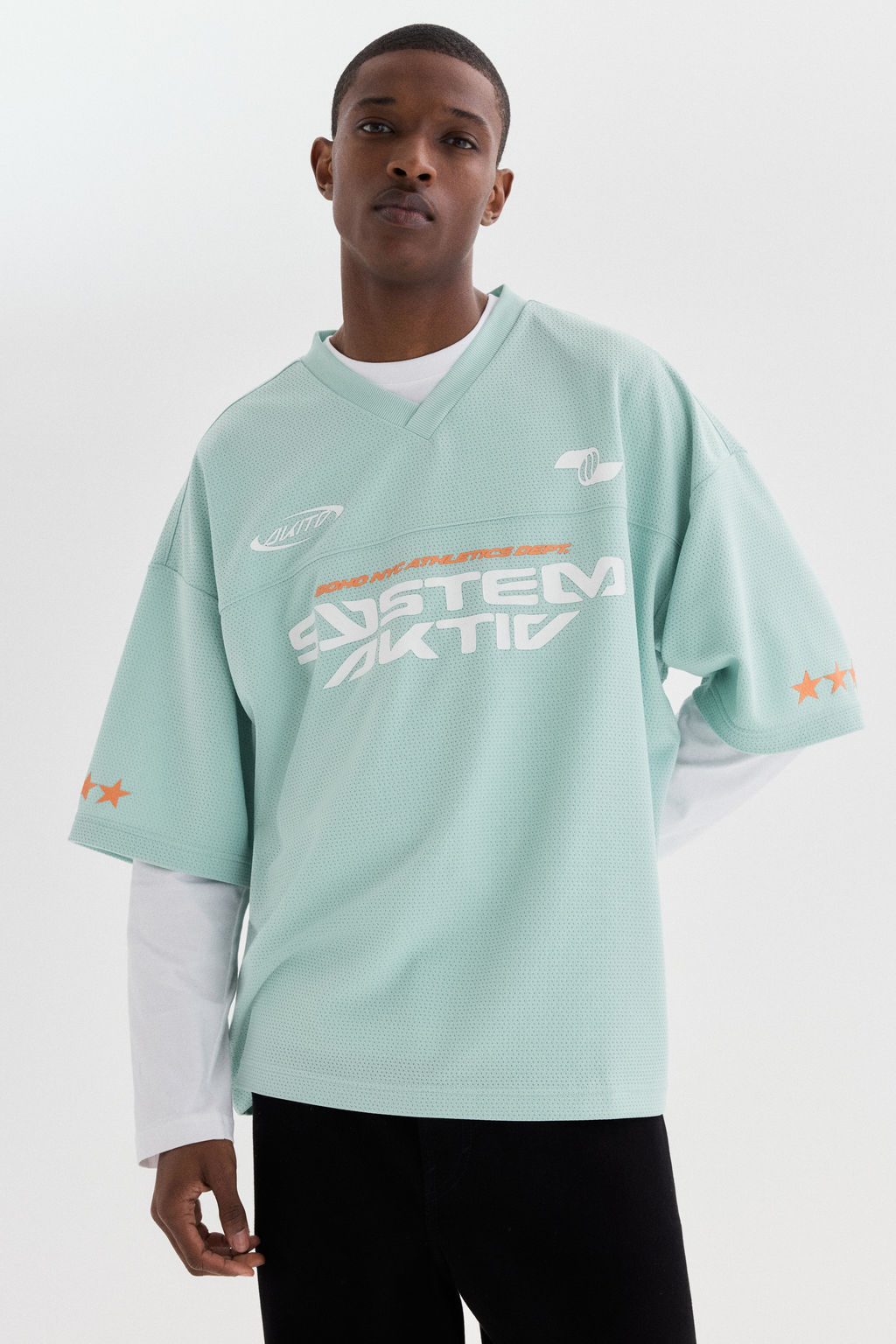 Camiseta estampada de malla Oversized Fit - H&m фото 2