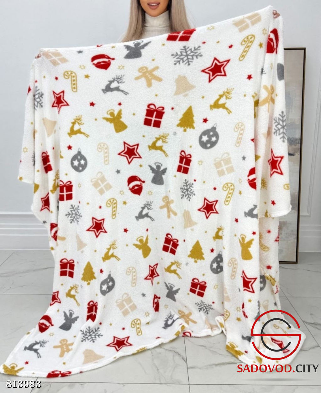 Новогодний плед с рисунком