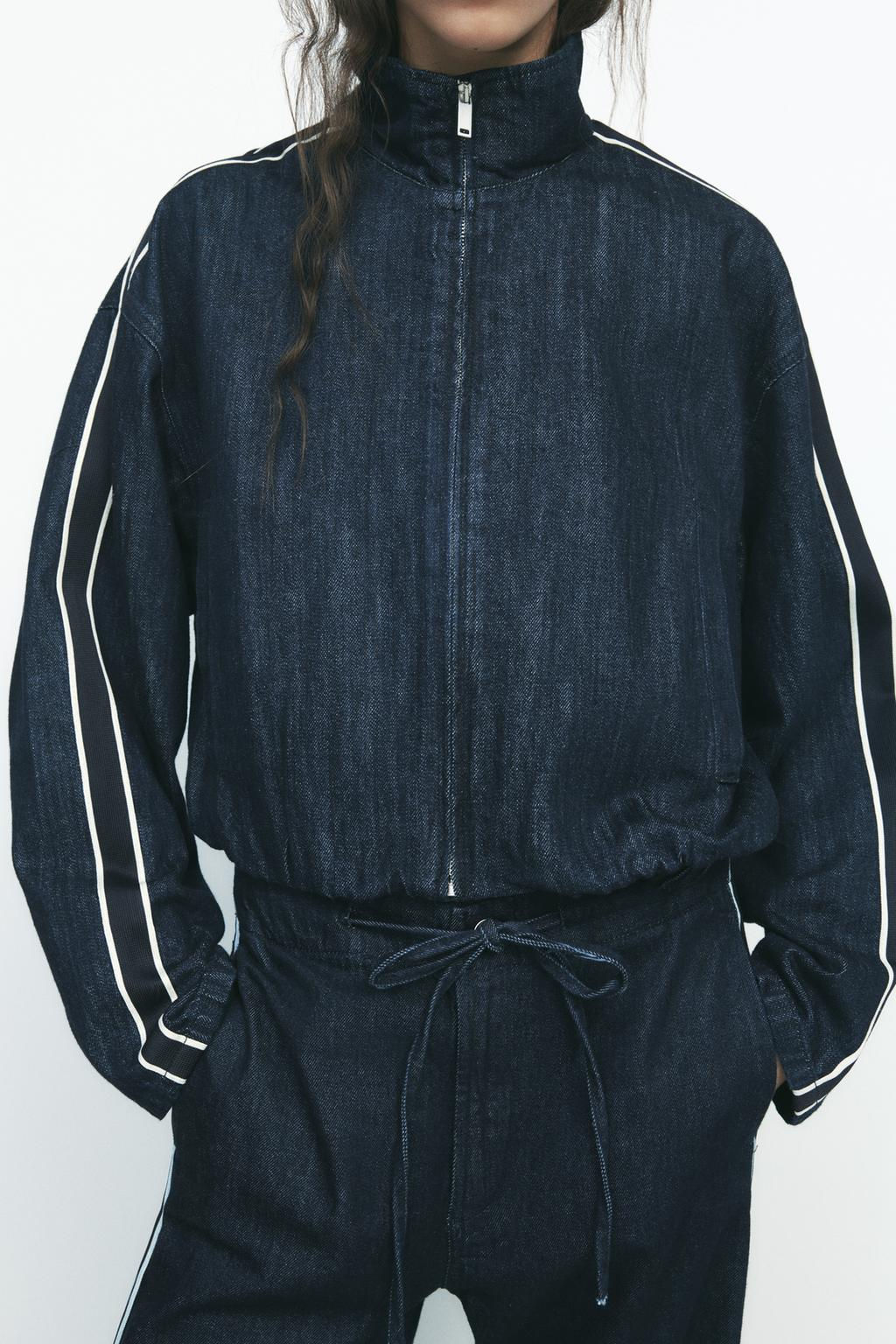 CONTRAST STRIPE DENIM JACKET - Zara фото 2