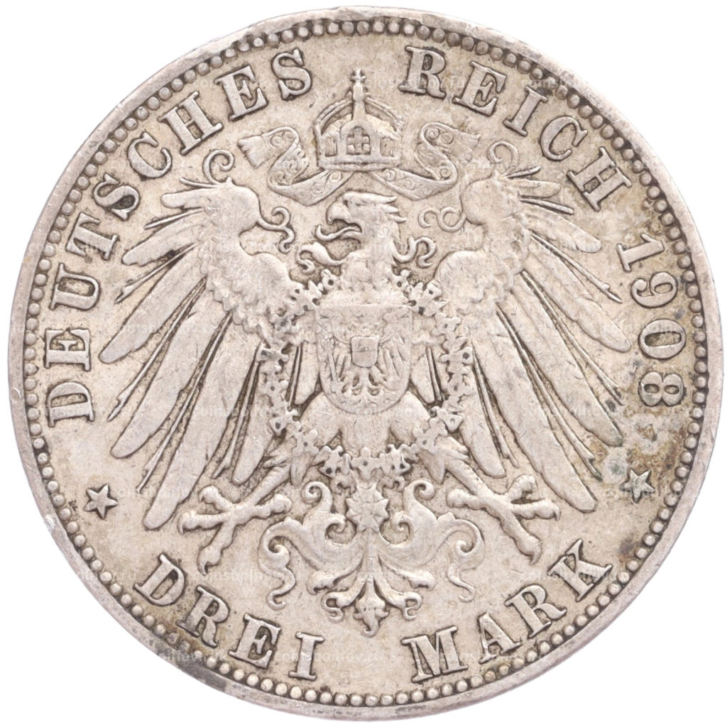3 марки 1908 года А Германия (Пруссия)