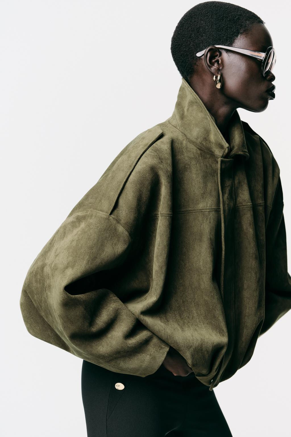 SUEDE EFFECT BOMBER JACKET - Zara фото 14