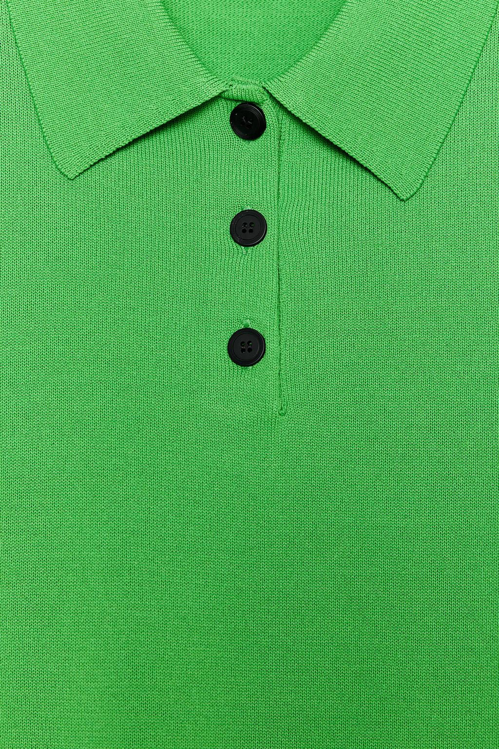 SHORT SLEEVE KNIT POLO TOP - Zara фото 7