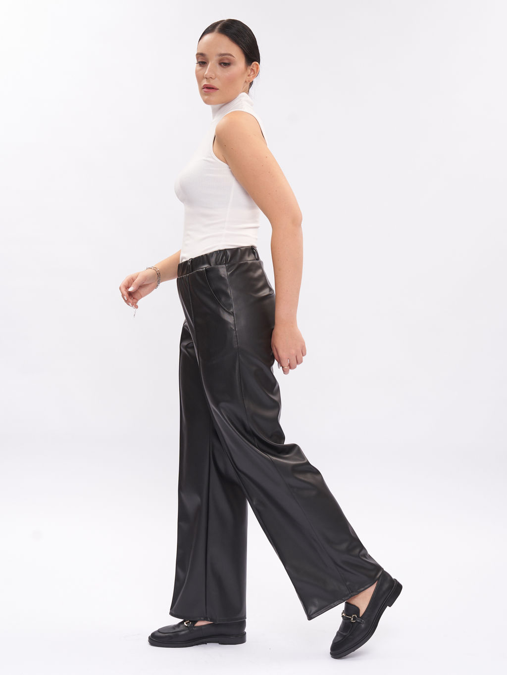 Брюки из эко-кожи BB23009BLK01 - Артесса фото 3