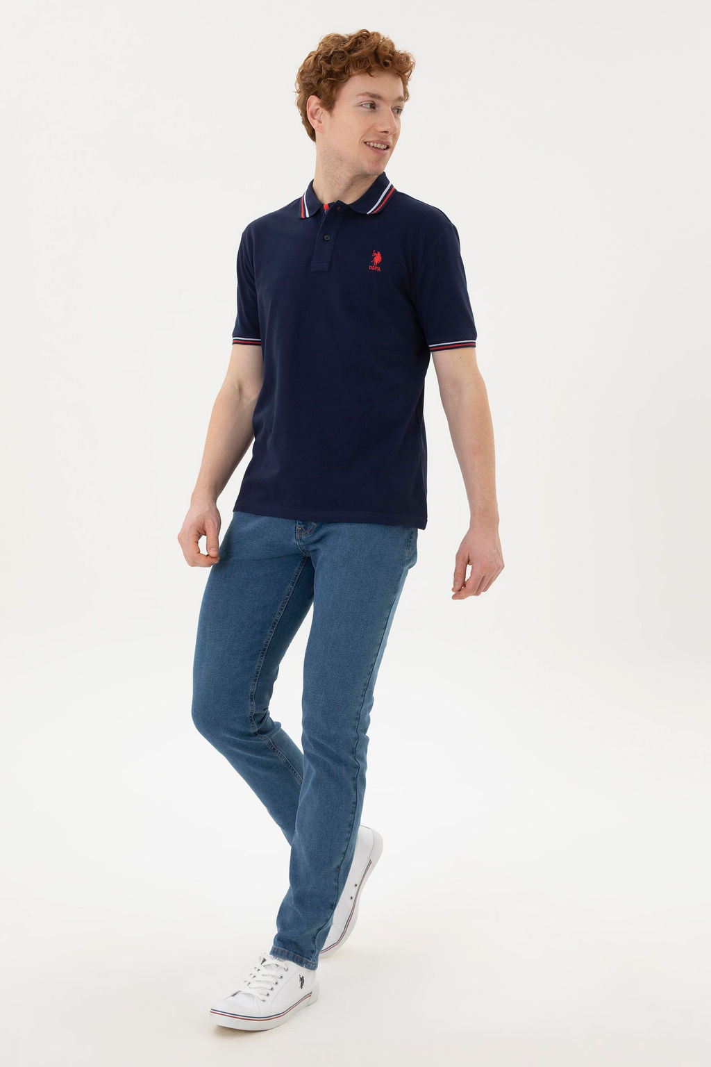 Футболка мужская U.S. Polo Assn темно-синяя хлопок  фото 11