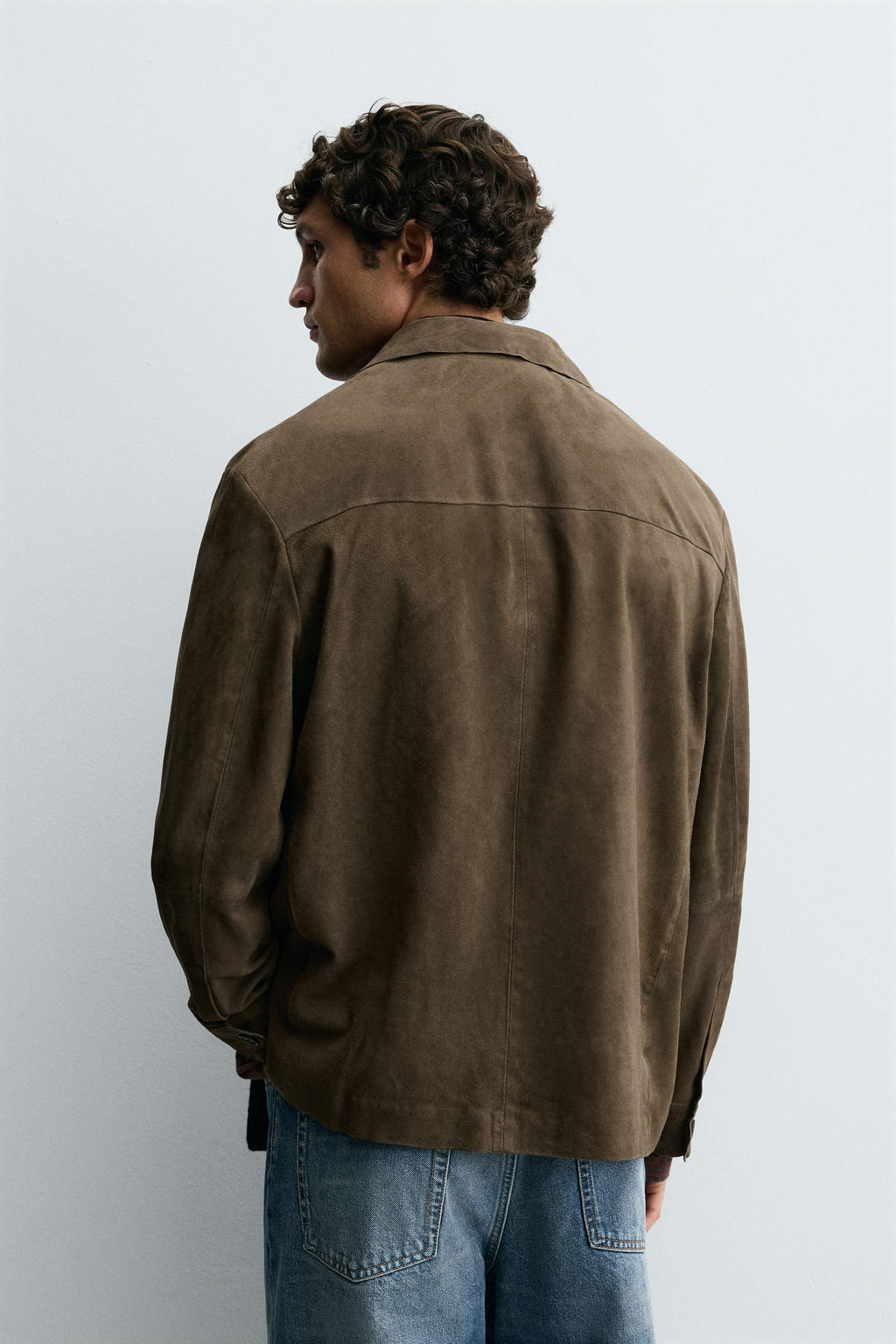 LEATHER SUEDE OVERSHIRT - Zara фото 4