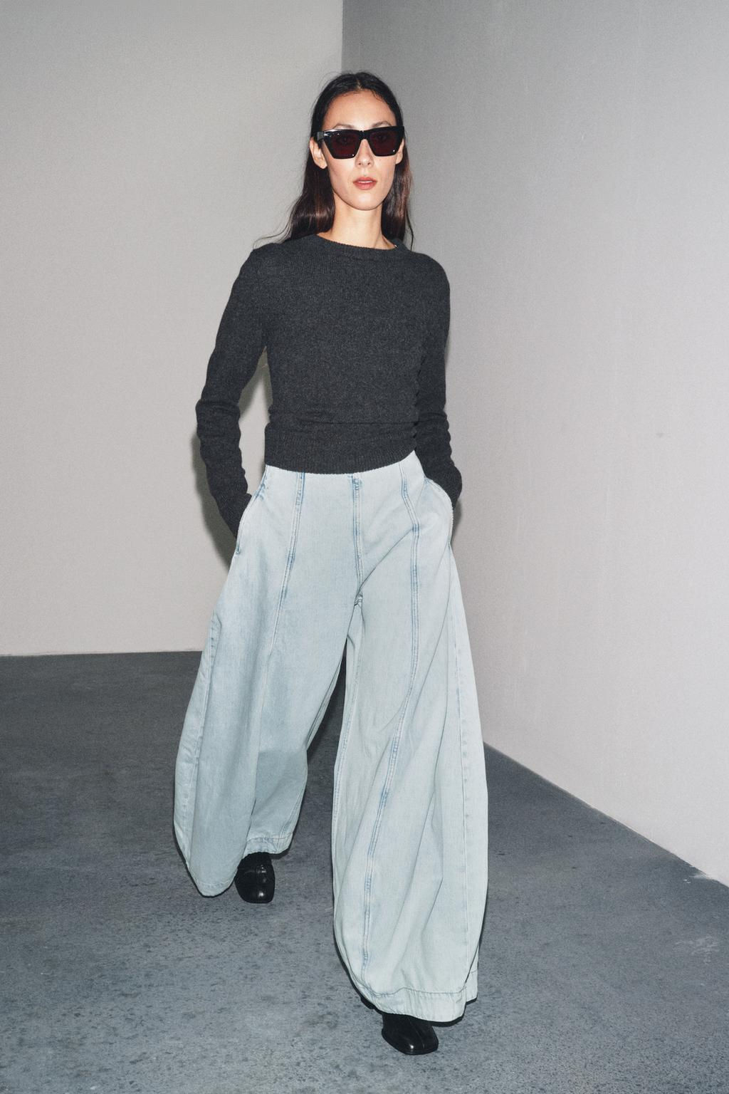 JEANS ZW COLLECTION HIGH-WAIST BALLOON - Zara фото 4