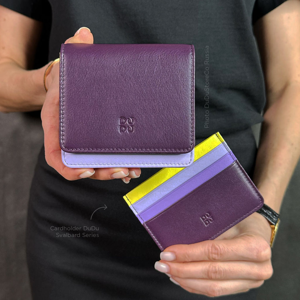 Итальянский кожаный кошелек DuDu серии Flores | темно-фиолетовый - Dudubags фото 7
