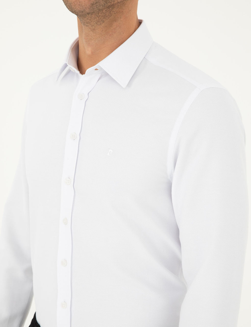 Beyaz Slim Fit Arm_rl_ Uzun Kollu G_mlek