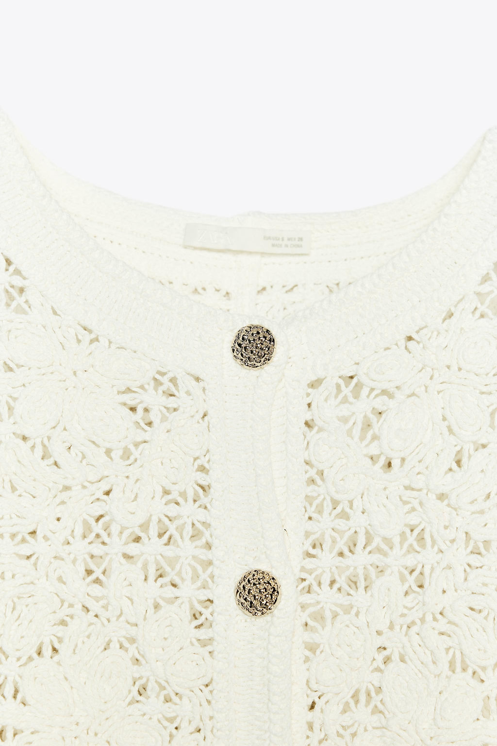 CROCHET JACKET WITH BUTTONS - Zara фото 9