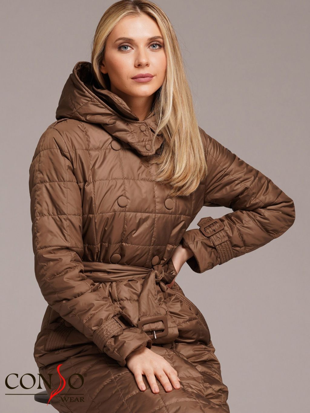 Conso/SL 210107 - hazelnut Утепленное Пальто  фото 4