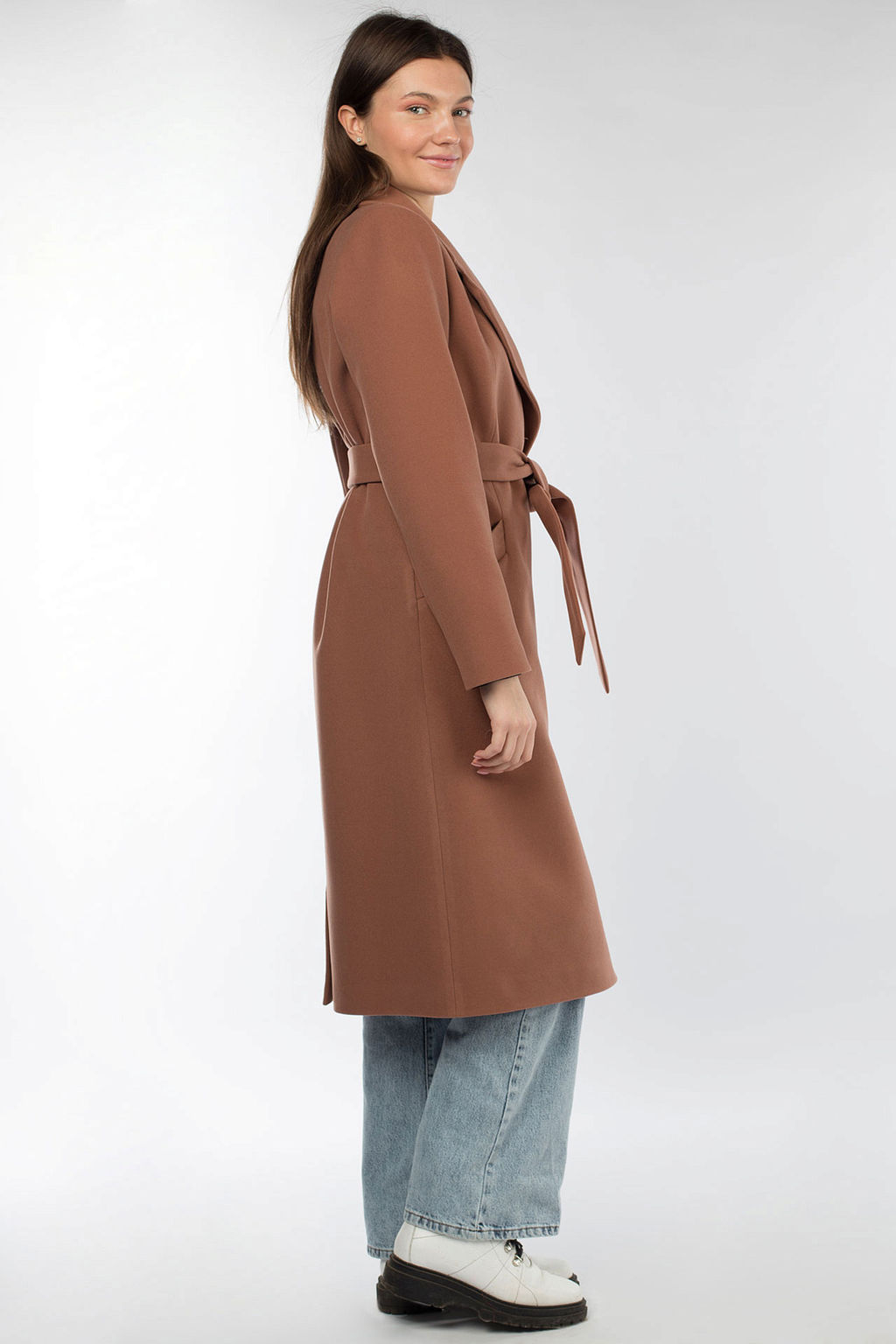 Пальто женское демисезонное (пояс) - El podio фото 2