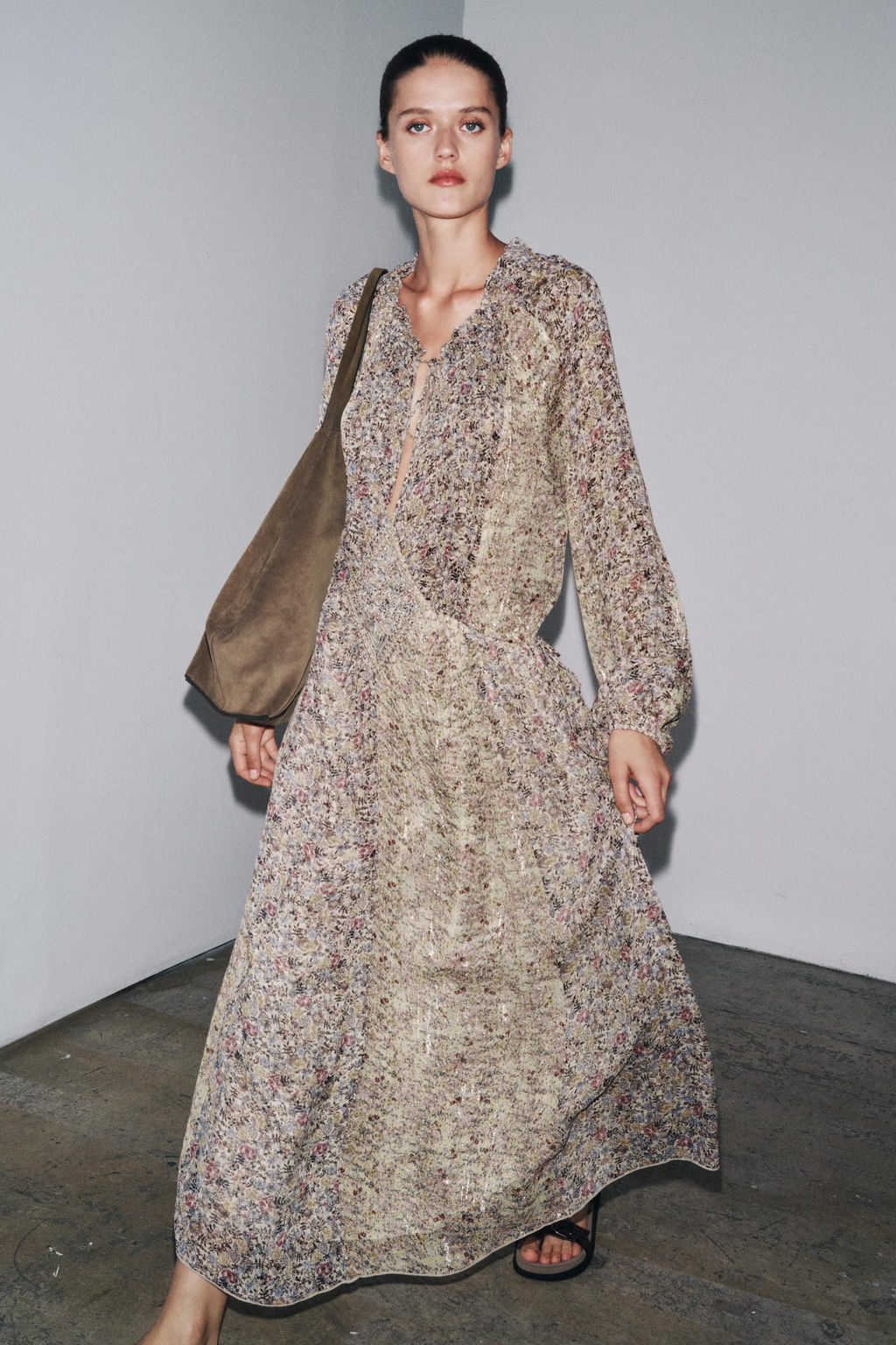 ZW COLLECTION METALLIC THREAD DRESS - Zara фото 12