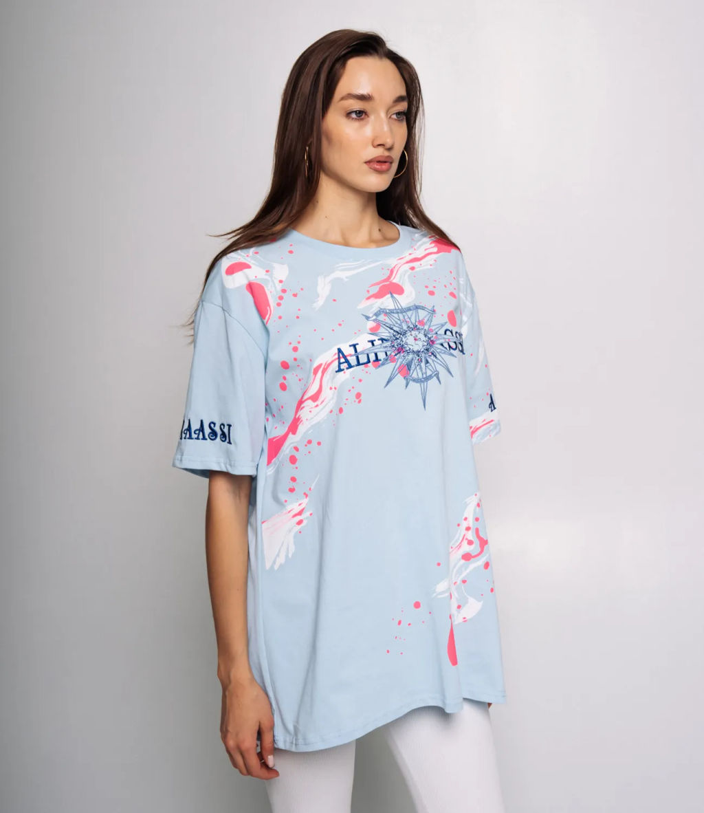 Футболка #КТ543, голубой