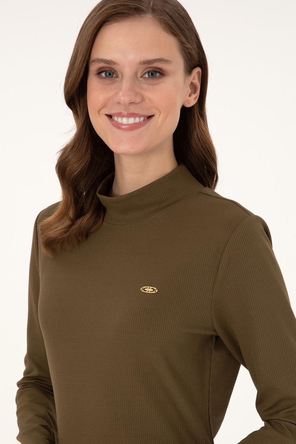 Женское трикотажное платье цвета хаки Неожиданная скидка в корзине - U.s. polo assn фото 2