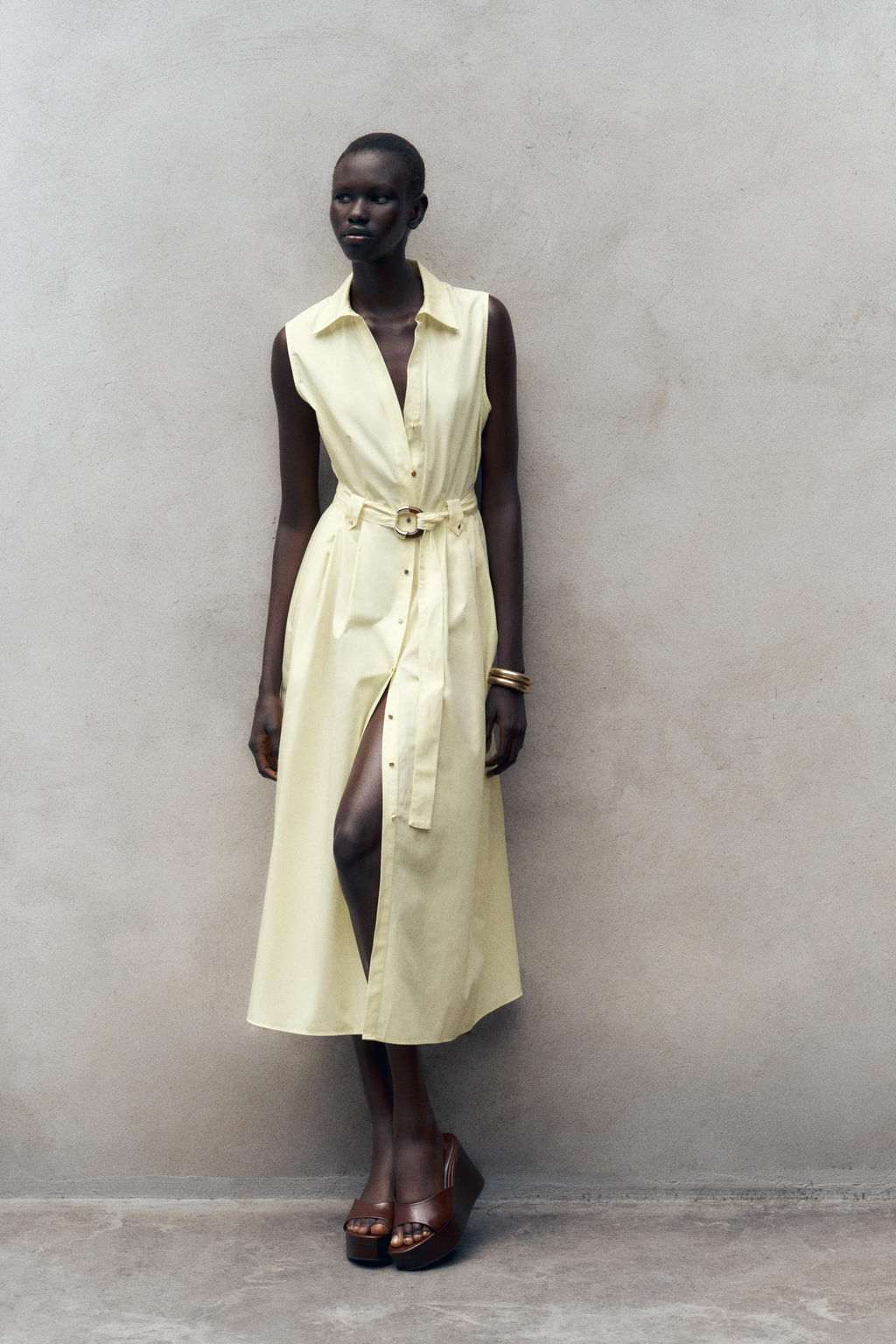 POPLIN MIDI DRESS WITH BELT - Zara фото 20